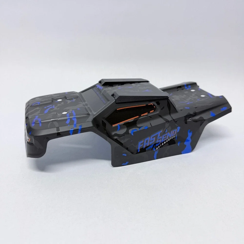 TENSSENX 1/14 Scale RC Truck Body Shell Battery and Charger Set Black Blue Camo